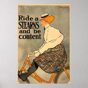 Poster Faire du vélo sur un Stearns - Vélo Vintage