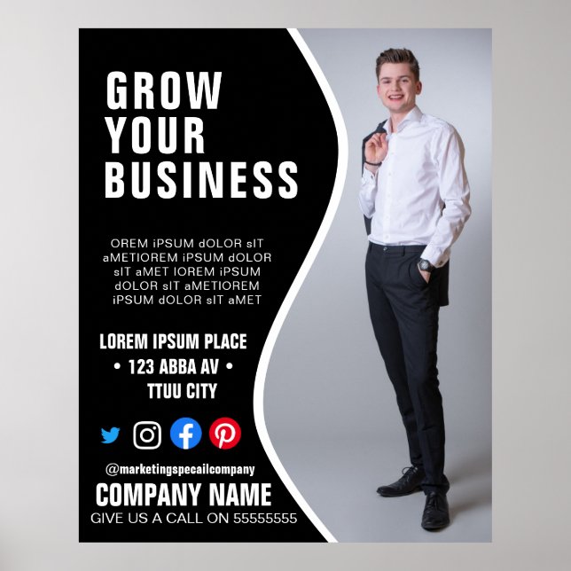 Poster faire grandir BUSINESS logo personnalisé flyer Pos (Devant)