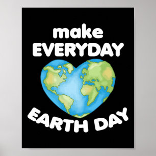 Poster Faire Jour des terres quotidien Amour Planète Coeu