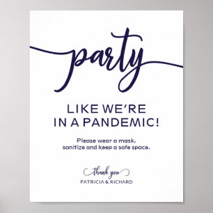 Poster Faire la fête comme si nous étions en pleine pandé