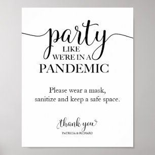 Poster Faire la fête comme si nous étions en pleine pandé