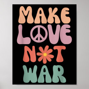 Poster Faire l'amour pas la guerre Hippie les années 70 l