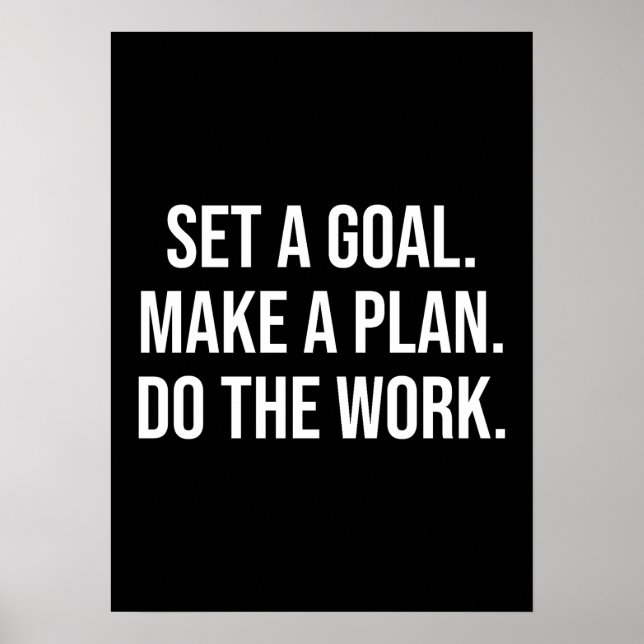 Poster Faire Le Travail - Succès Hustle Gym Motivationnel (Devant)