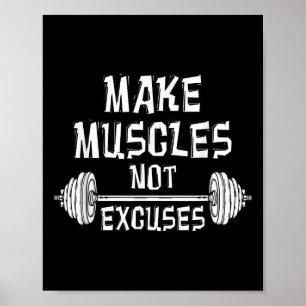 Poster Faire Muscles Ne Pas Excuser Gym Motivationnel Cad