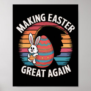 Poster Faire Pâques Grande à nouveau Drôle de Lapin Trump