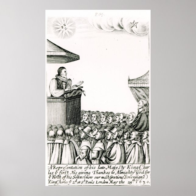 Poster Faire-part de la naissance du fils de Charles Ier (Devant)