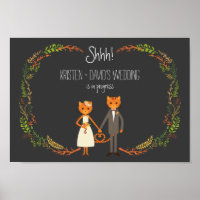 Faire-part de mariage rustique de chats de la forê