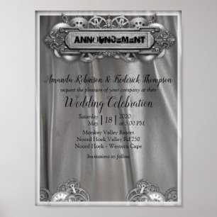Poster Faire-part Mariage en argent