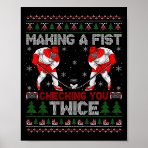 Poster Faire une vérification de poing deux fois Hockey s