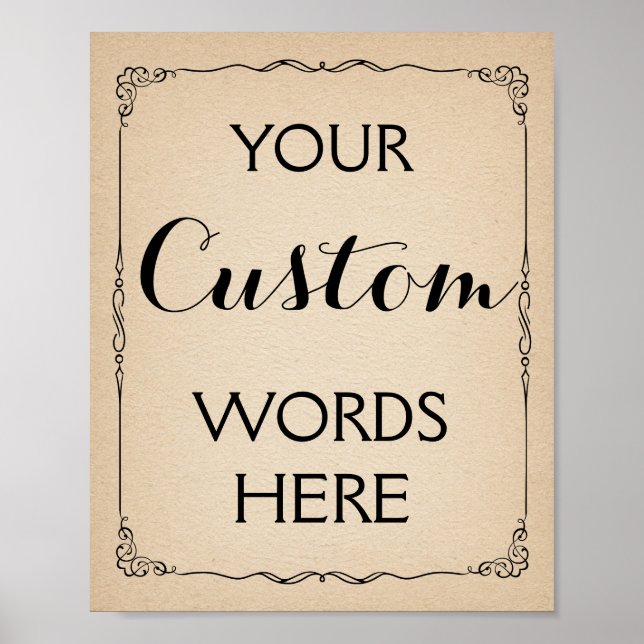 Poster faire votre propre signature personnalisée mariage (Devant)