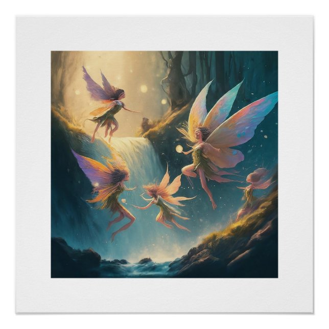 Poster Fairies_ Danse_ Magica_ Ethereal_ Forêt (Devant)