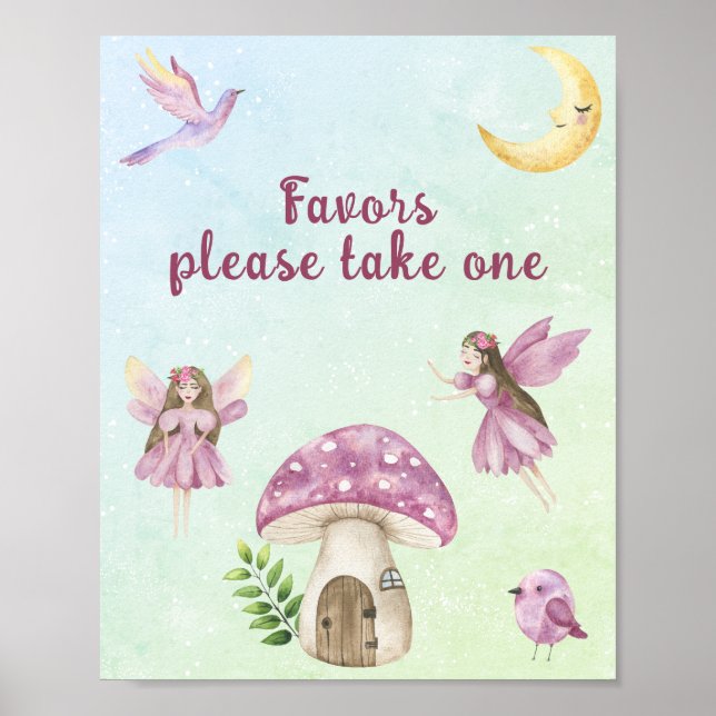 Poster Fairy baby shower Favors (Devant)
