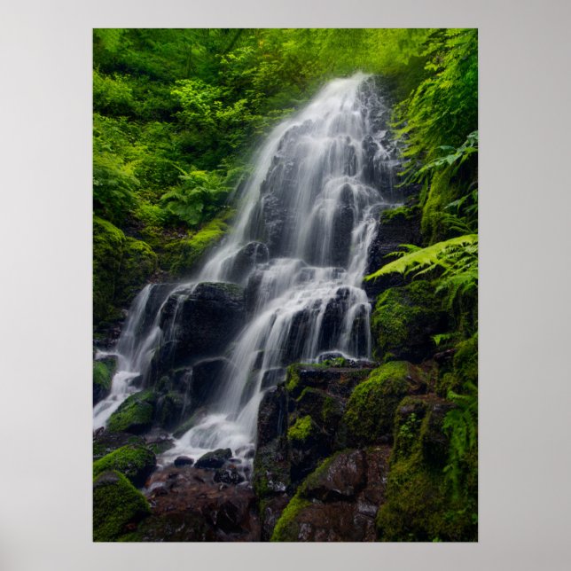 Poster Fairy Falls | Colombie River Gorge Oregon. (Devant)