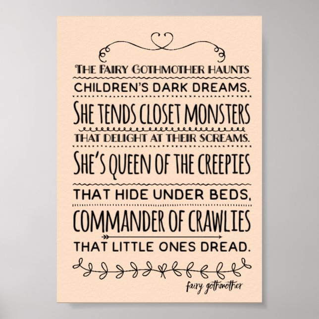 Poster Fairy Gothmère "Queen of the Creepies" Nursery (Devant)