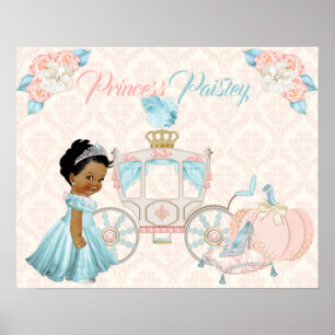 Poster Fairytale Carriage Princess Nursery personnalisée