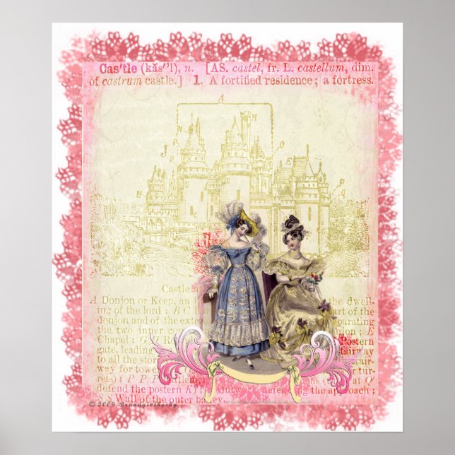 Poster Fairytale Castle Whimsical & Elegant Print (Devant)
