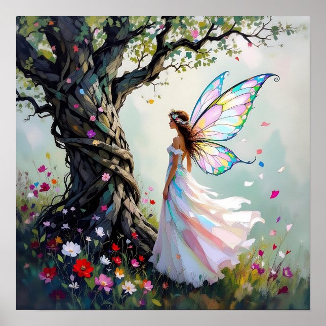 Poster Fairytale Inspired Fairy and Whimsical Tree (Devant)