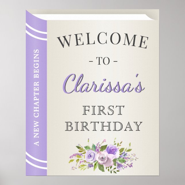 Poster Fairytale Storybook Fille Anniversaire Bienvenue (Devant)