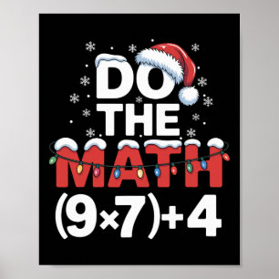 Poster Fais le calcul mème 6 7 Humour de Noël drôle