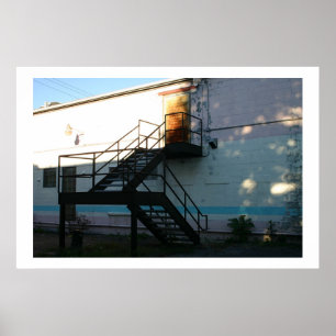 Poster Faisceau de soleil sur la cage d'escalier