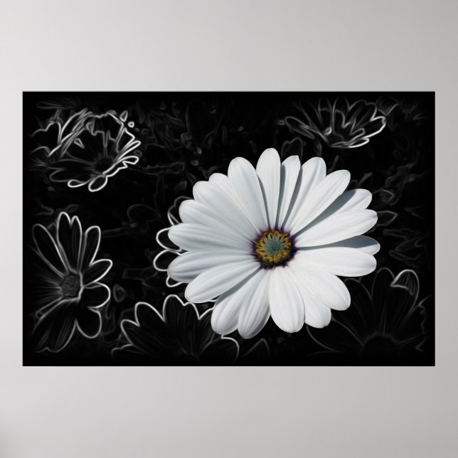 Poster Faisceaux et nuances de gris (Devant)