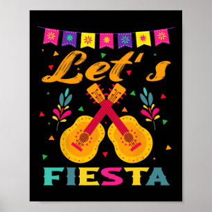 Poster Faisons la Fête Guitare Mexicaine Cinco De Mayo Po