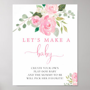 Poster Faisons un bébé amusant jeux de baby shower