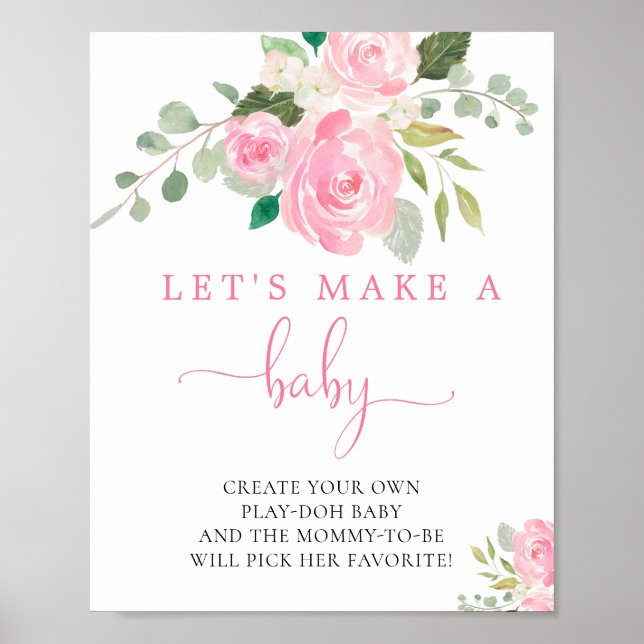 Poster Faisons un bébé amusant jeux de baby shower (Devant)