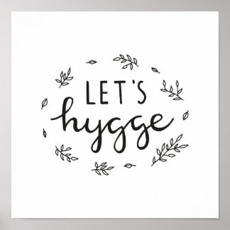 Poster Faisons un hygge de lettrage moderne