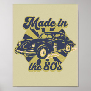 Poster fait dans les années 80, vintage, classique doré p