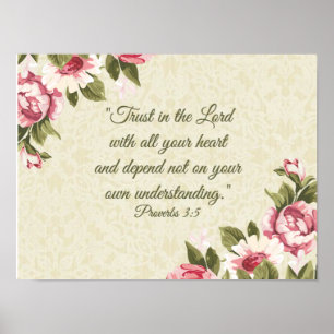 Poster Faites confiance au Seigneur avec toutes vos roses