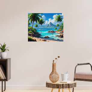 Poster Faites de beaux rêves, Paradis Tropical,