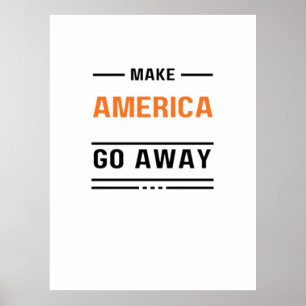 Poster Faites disparaître l'Amérique Typographie Orange S