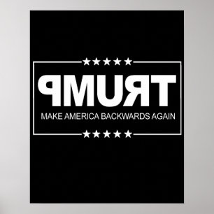 Poster Faites reculer l'Amérique - Signe anti-Trump —