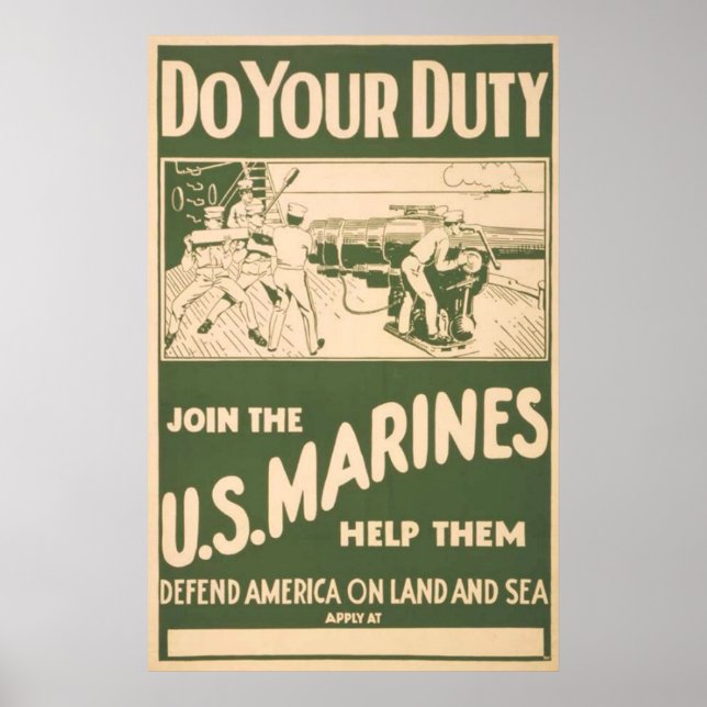 Poster Faites Votre Devoir De Rejoindre Les Marines Améri (Devant)
