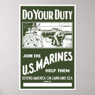 Poster Faites Votre Devoir — Rejoignez Les Marines