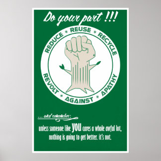 Poster Faites votre part - Réduisez, réutilisez, recyclez