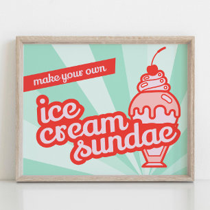 Poster Faites votre propre crème glacée Sundae Bar Pannea