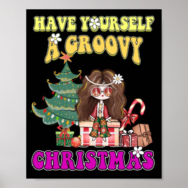 Poster FAITES-VOUS UN SUPER CHRISTMAS drôle style 70's (Devant)