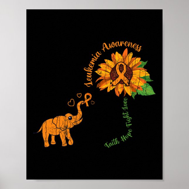 Poster Faith Hope Combattre l'amour Leucémie Sensibilisat (Devant)