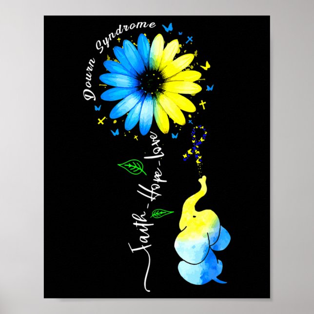 Poster Faith Hope Love Awareness Syndrome de Down The Blu (Devant)