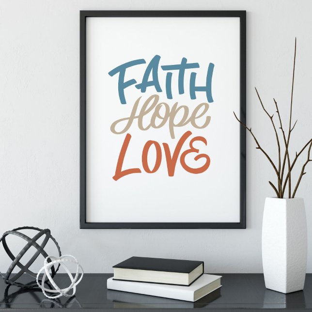 Poster Faith Hope Love Brush Calligraphy (Créateur téléchargé)