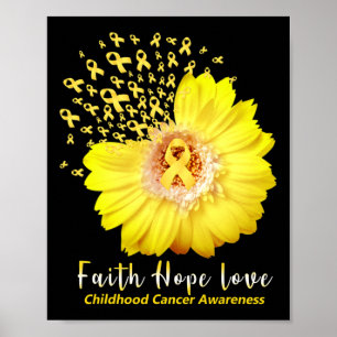 Poster Faith Hope Love Children Cancer Awareness Ruban