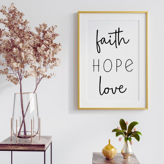 Poster Faith Hope Love Christian