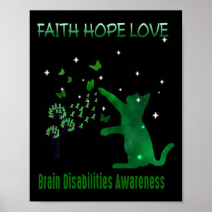 Poster Faith Hope Love Incapacité cérébrale Sensibilisati