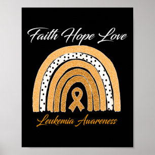 Poster Faith Hope Love Leukemia Sensibilisation Ruban Ora