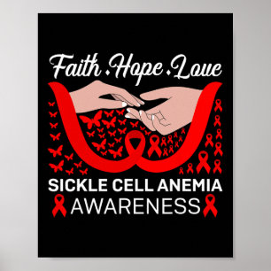 Poster Faith Hope Love Red Butterfly Sickle Cell Anemia A