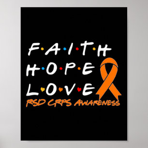 Poster Faith Hope Love Rsd Crps Sensibilisation