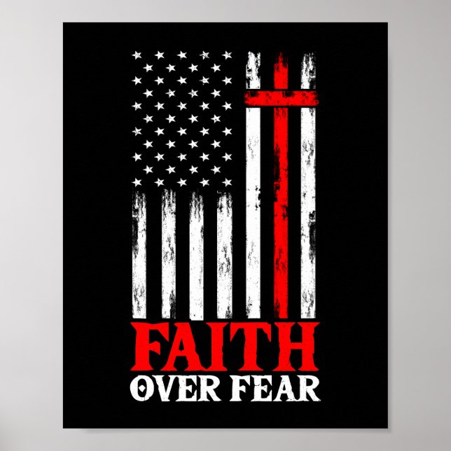 Poster Faith Over Fear Cool Christian (Devant)