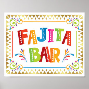 Poster FAJITA BAR Fiesta Party Signal